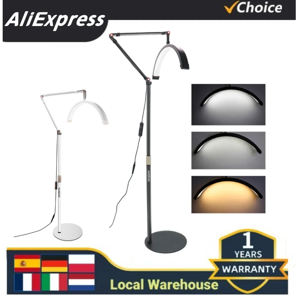 Andoer HD-M2X 20 W Halbmondförmiges Fülllicht, Boden-LED-Videoleuchte, 3000 K–6000 K, dimmbar, für