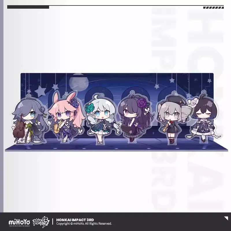 MiHoYo-Serie de poetría sinfónica oficial Honkai Impact 3, adornos acrílicos versión Q, colgantes, regalos de escenario de moda Cos