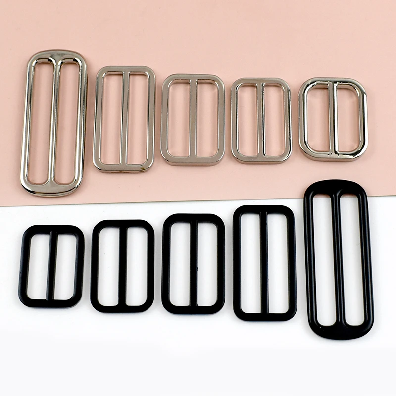 

5/10Pcs 25-50mm Bag Strap Tri-Glide Metal Buckles for Webbing Belt Adjust ring Buckle Backpack Tape Slider Hook Leather Hardware