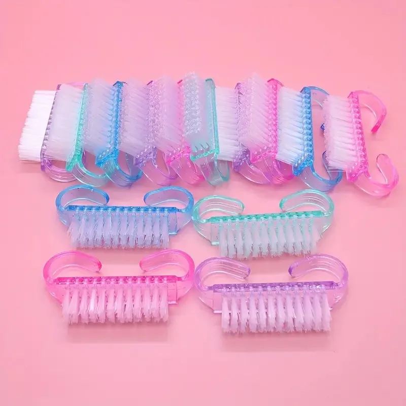 „Pro Nagelbürsten-Set – weiche, mehrfarbige Borsten |   Ergonomischer Hupengriff |   Staub- und Nagellackentferner |   Heim- und Salongebrauch