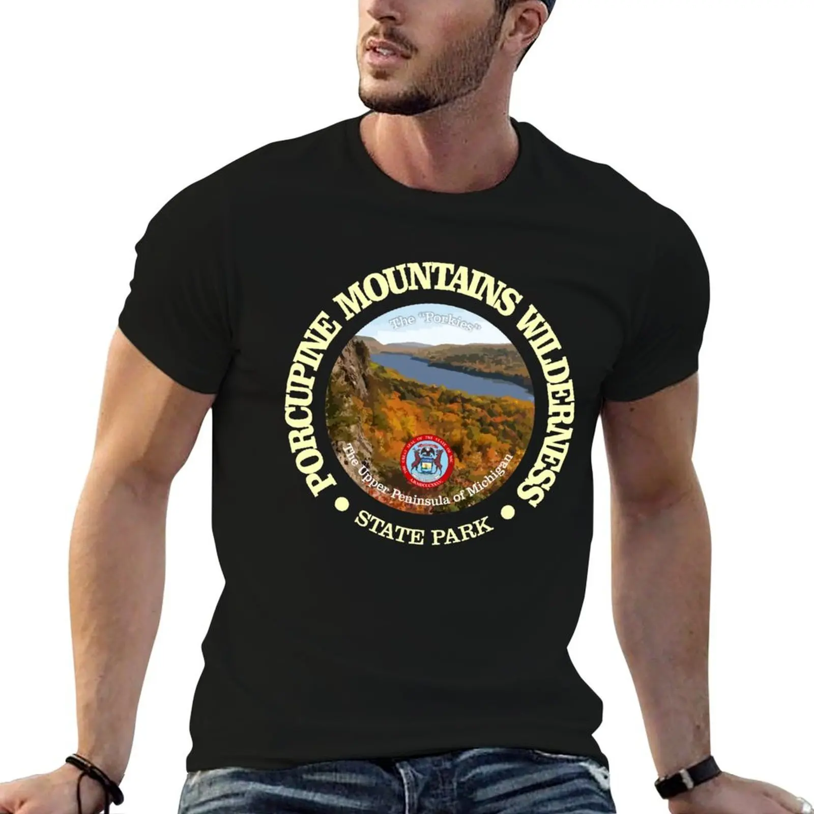 

Porcupine Mountains Wilderness SP T-Shirt mens graphic t shirts man graphic t shirt T-Shirt