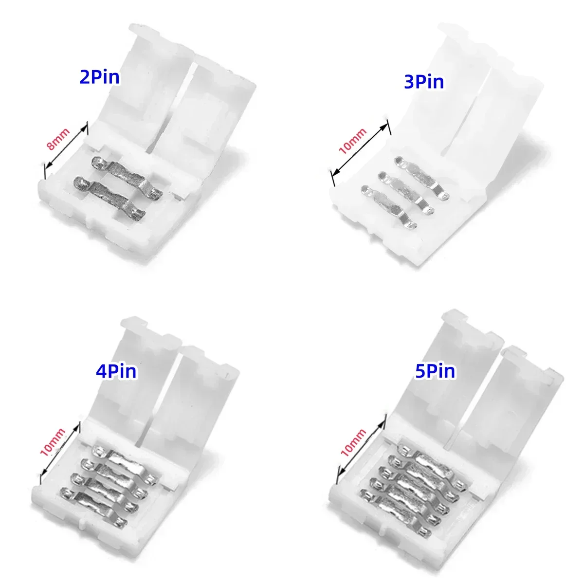 5Sets 2-6Pin LED Strip Free Soldering Led Connector L/T/X Shape Corner Connector For 2835 2812 5050 RGBW RGBCCT Led Strip Light