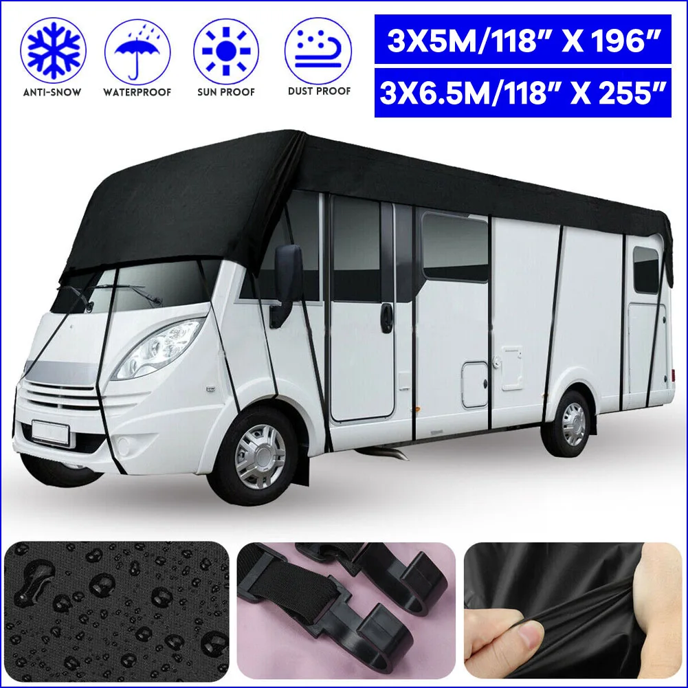 

210D RV Caravan Roof Cover Tarpaulin Waterproof Dust-proof Sunshade Anti-UV Protection Motorhome Camper Van Top Tarpaulin Cover