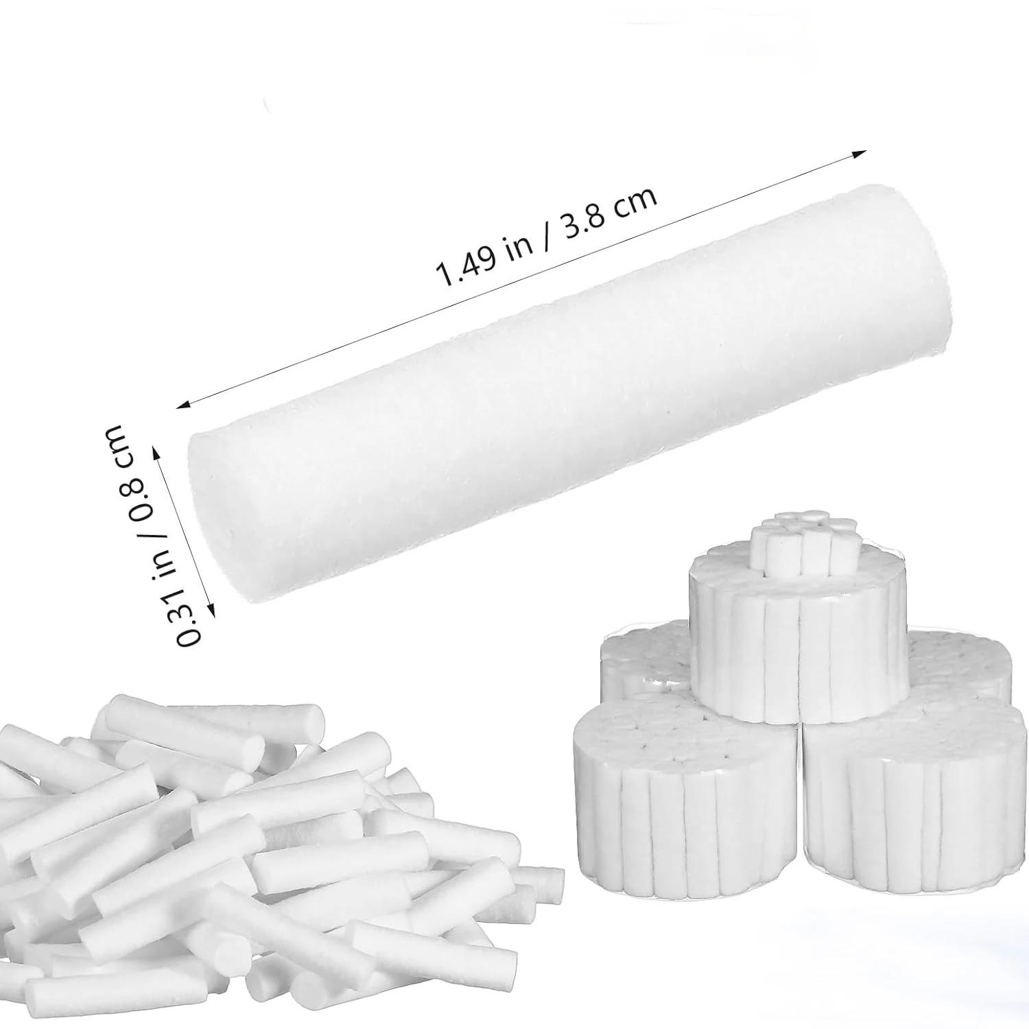 1000pcs/Pack Disposable Dental Medical Surgical Cotton Rolls Tooth Gem High-purity Cotton Roll Dentist Supplies Teeth Whitening