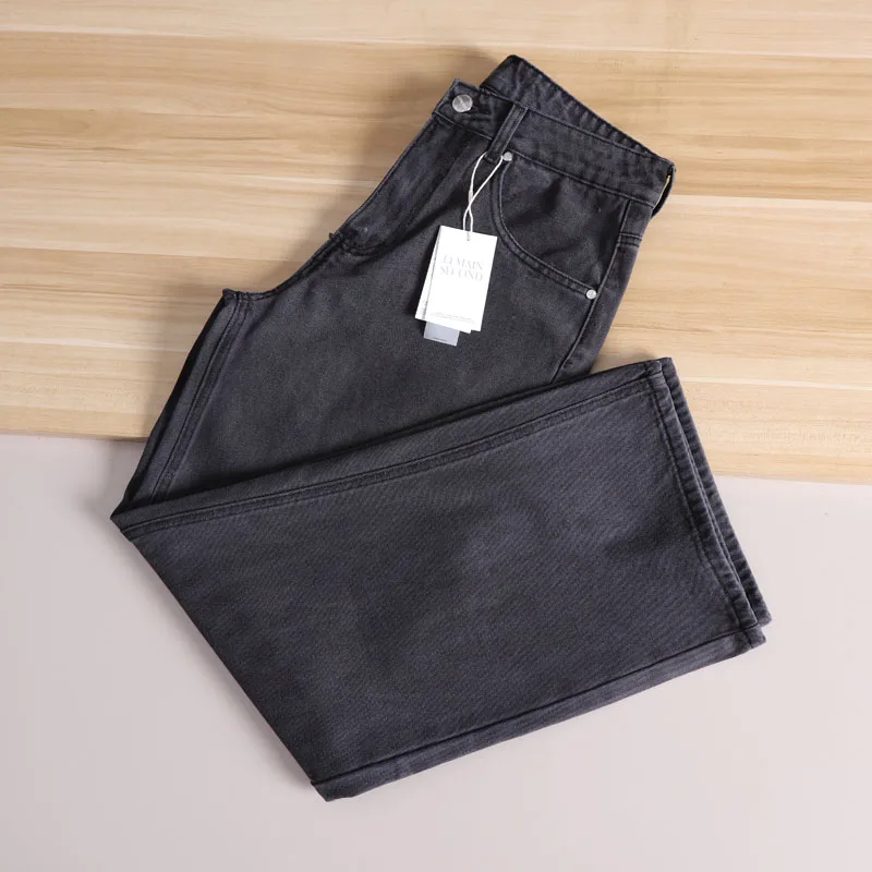 Retro getailleerde herenjeans met rechte pijpen Lente nieuwe Faion elastische losse pasvorm denim broek Jeugd moderne Sle mid lage taille lange...