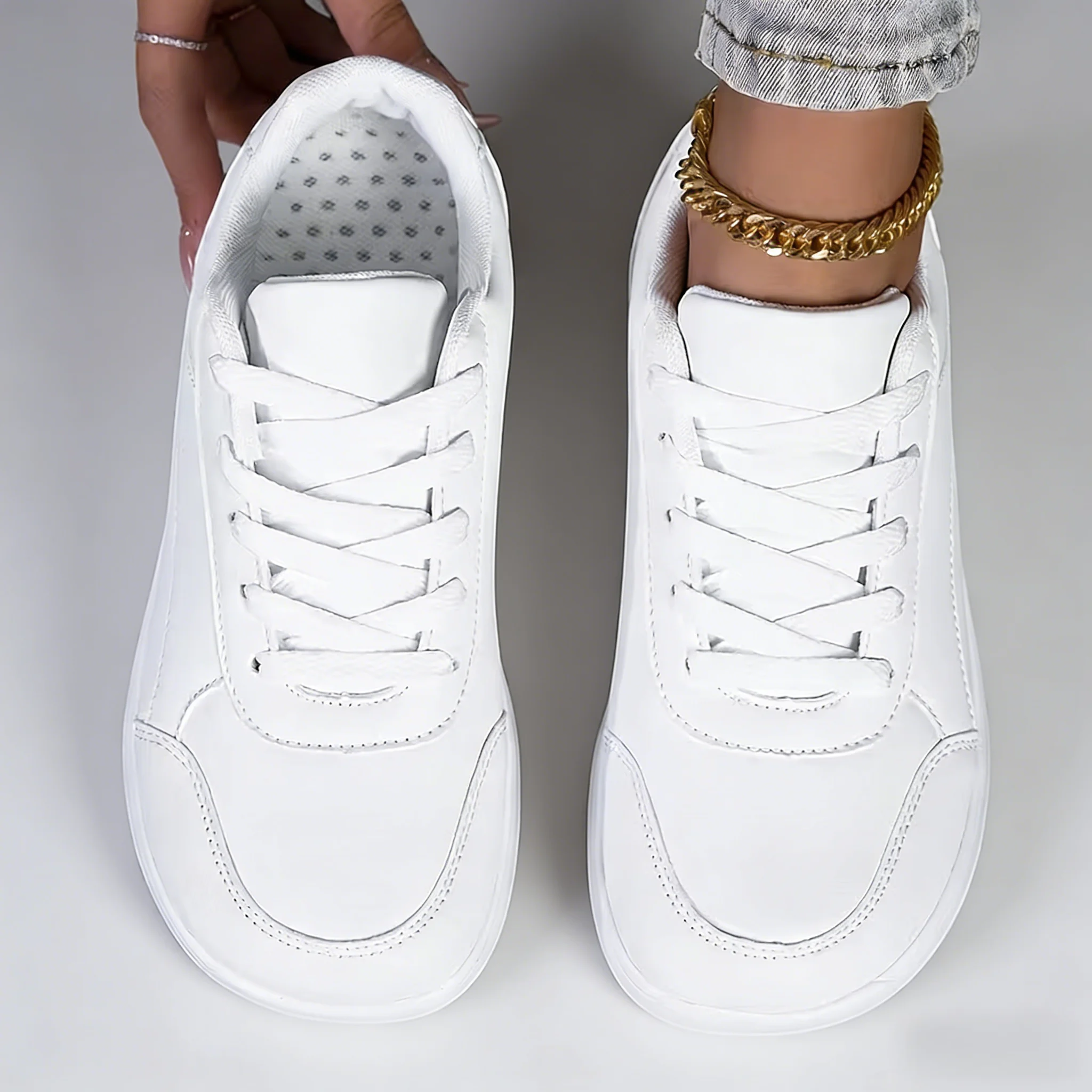 Zapatos Deportivos Casuales Vulcanizados para Mujer, Punta Ancha, Estilo Barefoot, Negros y Blancos, Transpirables, Ligeros, para Skateboard y Caminar