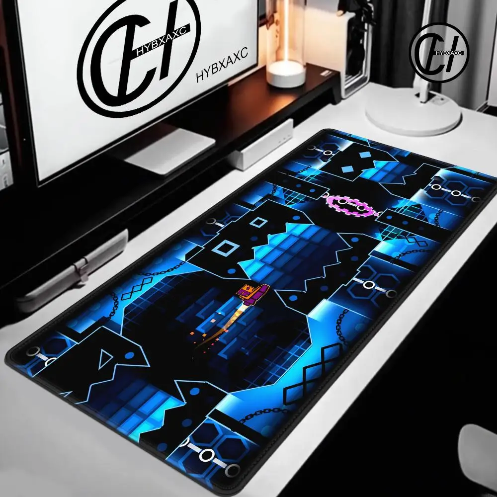 

HYBXAXC Geometry Dash Gaming Desk Mat Laptops Anime Carpet Gamer PC Cabinet Large Gamers Accessories Computer CSGO Mousepad