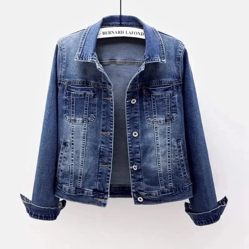 2023 Fashion Stretch Denim Jacket Women Short Coat Spring Autumn Casual Tops Lady Slim Jean Outerwear Female Windbreakers Jacket