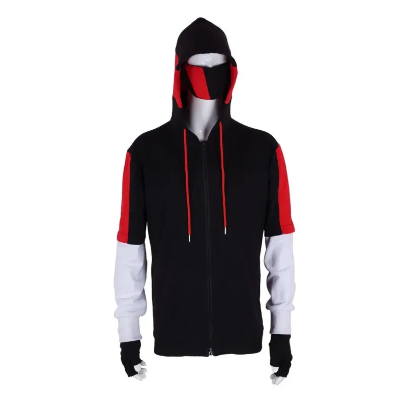 Juego para adultos Ikonik piel Cosplay disfraz sudaderas con capucha chaqueta con cremallera máscara facial conjuntos de guantes disfraz de Halloween Ged