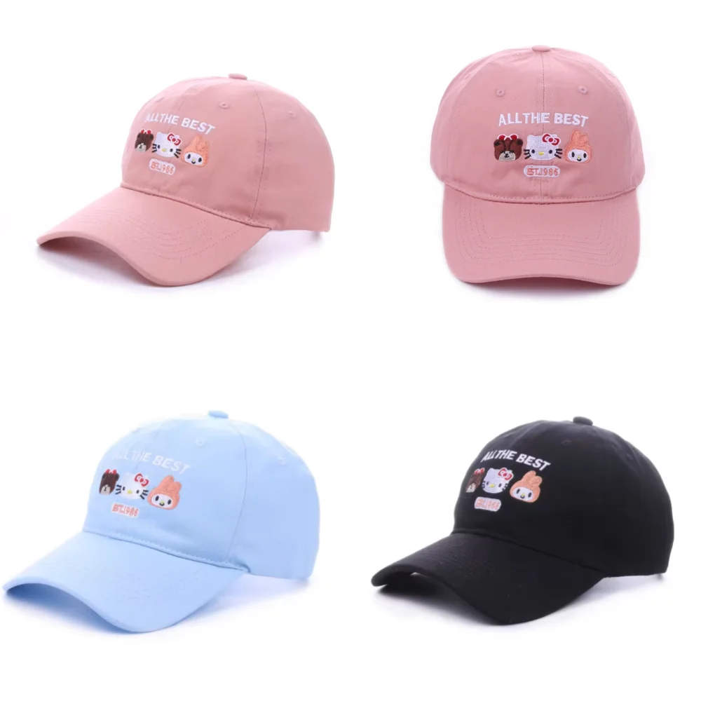 

Sanrio Hello Kitty, регулируемые бейсболки, модная шляпа с вышивкой, защита головы, солнцезащитный козырек, украшение, подарки для девочек