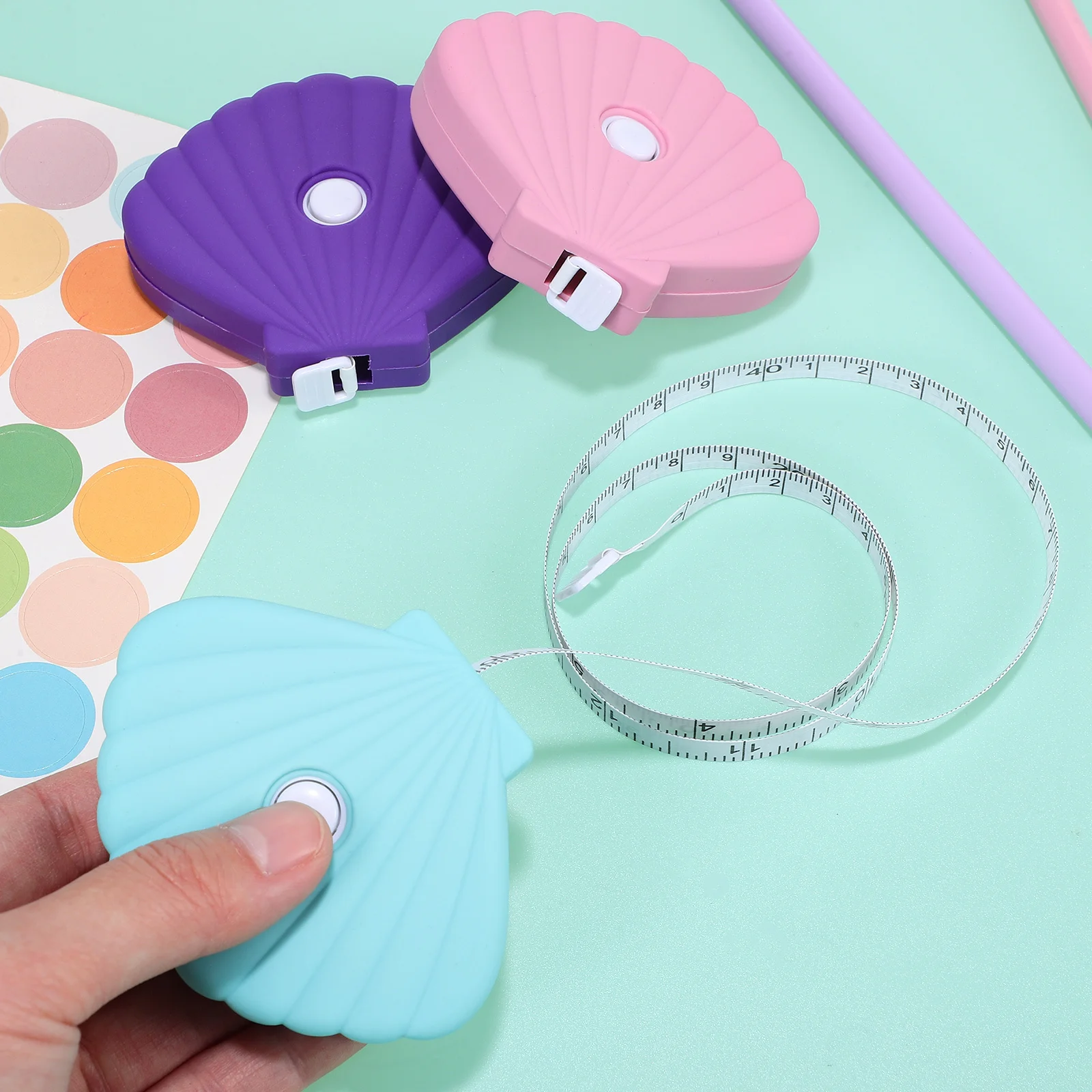 3Pcs Shell Appearance Soft Measuring Tapes Small Flexible Tape Measure for Body Clothes Fabric Measurement Measuring Tape