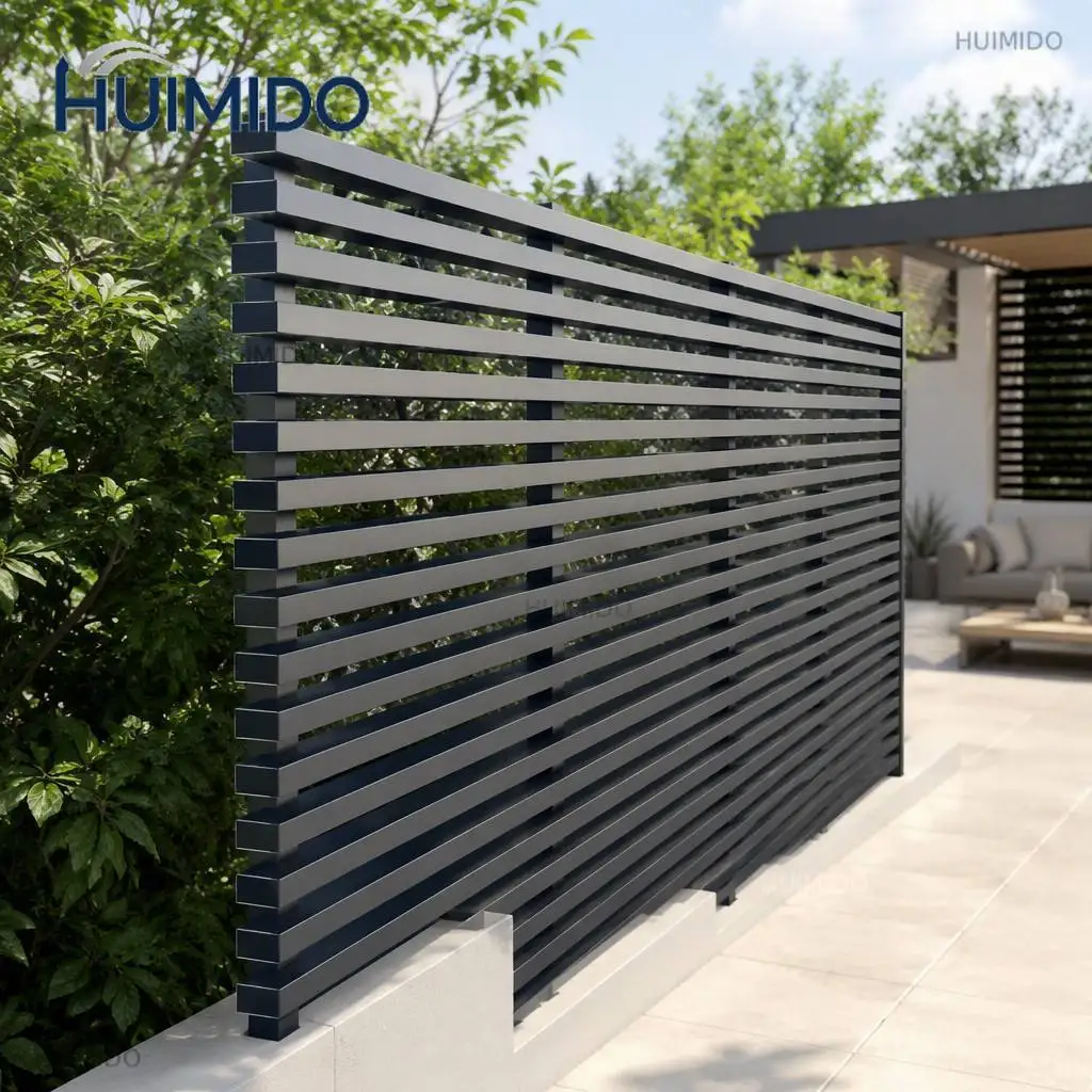 Outdoor Aluminum Fence Panels Vertical Privacy Garden Fencing for Patio and Villa Projects