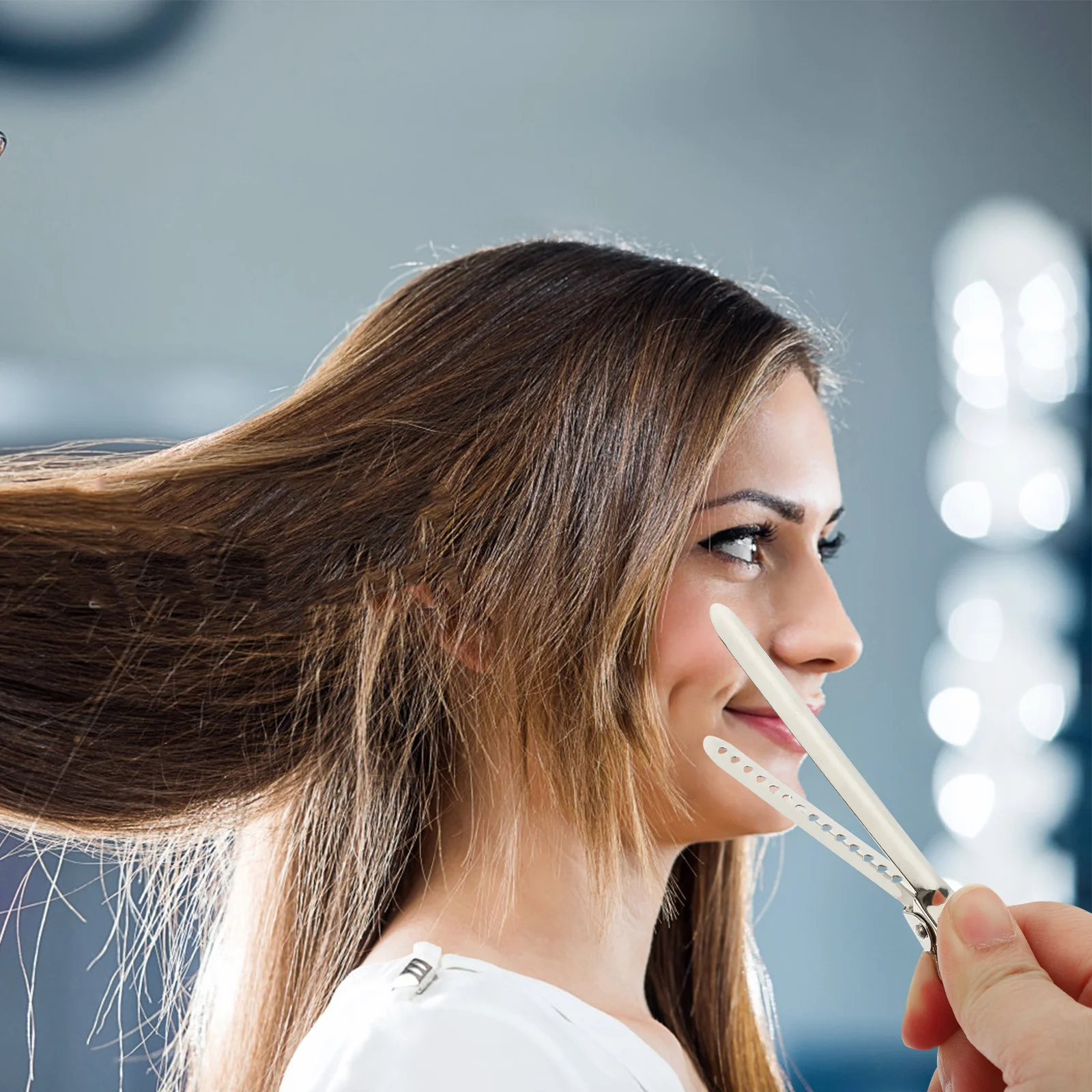 

12pcs Metal Hair Clips Barber Hairdressing Sectioning Cutting Anti-Slip Strong Hold Thick Fine Hair Salon Home Use Clips For