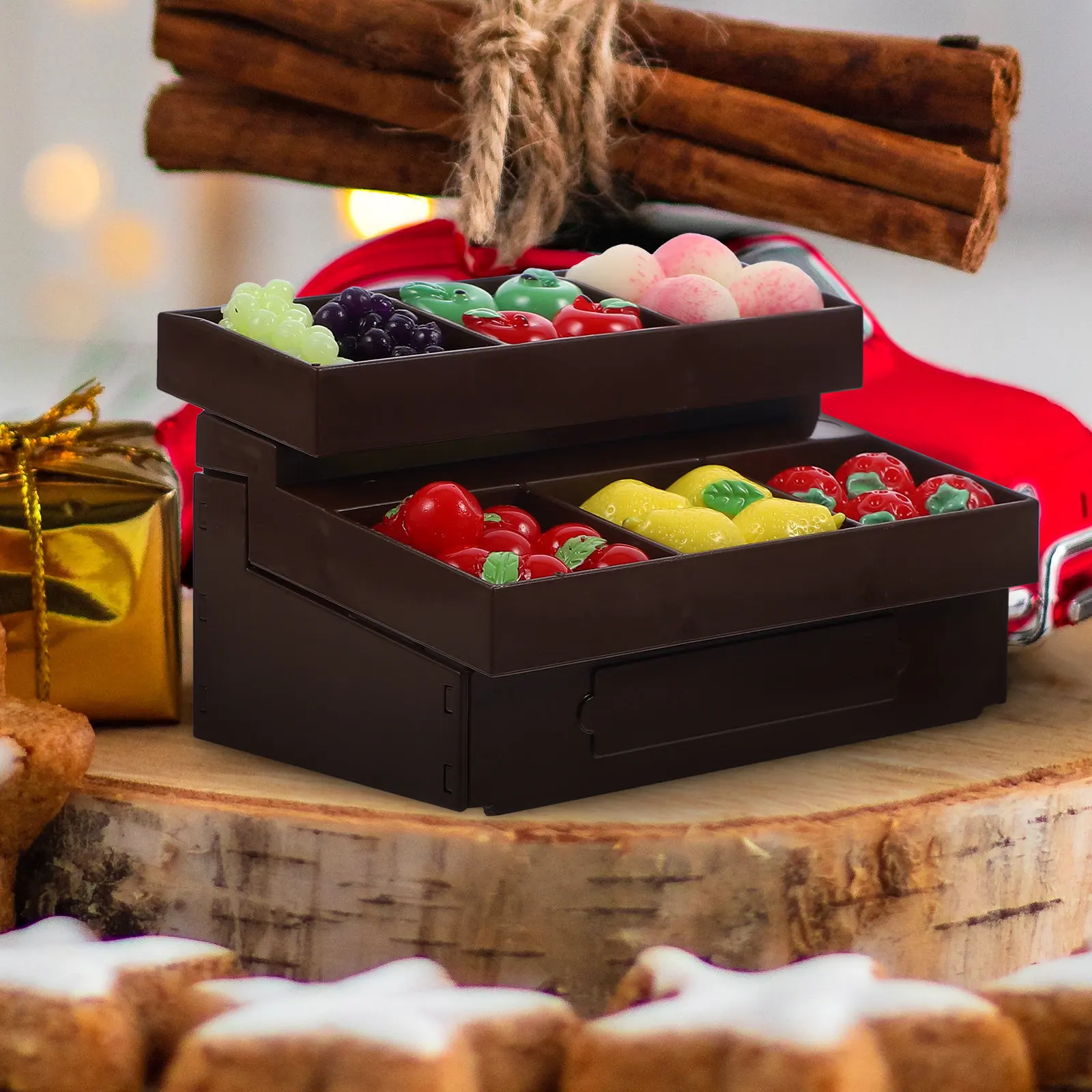 

Набор миниатюрных полок для супермаркета, бежевый, реалистичные пропорции, для демонстрации овощей и фруктов, декор для мини-дома, поделки, DIY-сцена