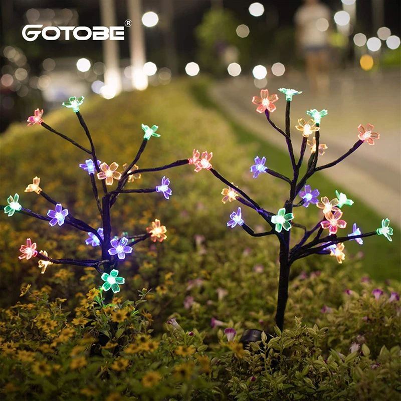 

20 LED Outdoor Solar Cherry Blossom Lamp IP65 Waterproof Garden Decoration Solar Flower Lights Yard Pathway Lawn Landscape Lamp