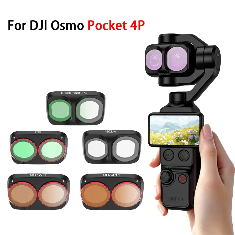 Für DJI Osmo Pocket 4P Filter-Kit ND 16 64 NDPL CPL 1/4 Black Mist MCUV Objektivfilter HD Optisches Glas Kamera-Zubehör