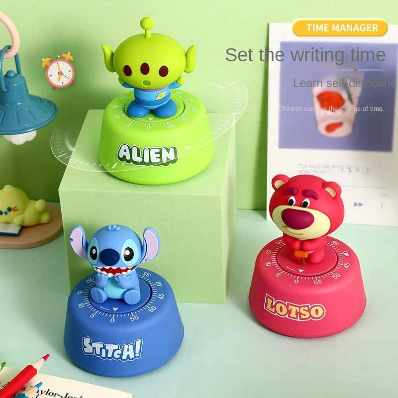 Disney cartoon timer cute Lotso Stitch Alien animation peripheral model ornaments mechanical timer reminder gift kitchen home