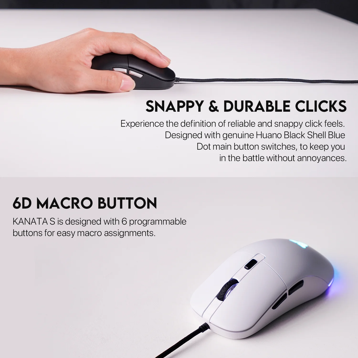 FANTECH KANATA S VX9S Wired Gaming Mouse 7200DPI HUANO 10M Switch 6 Macro Button Optical Mouse Mice for PC Laptop