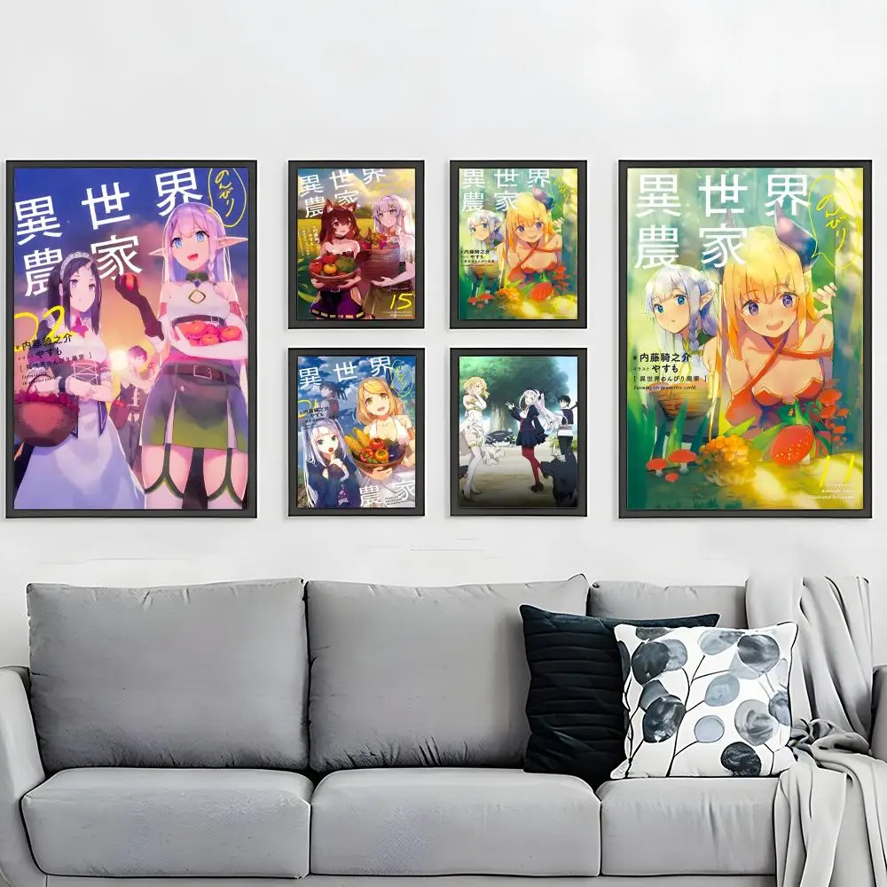 Classic Anime Farming Life in Another World Poster HD Waterproof Self-Adhesive Wall Art – Multi-Scene Use, Top Gift Pick