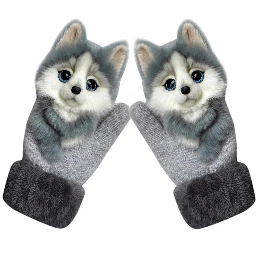 

1 пара варежек с мультяшной подкладкой, теплые, мягкие, удобные, зимние, детский подарок, износостойкие аксессуары для путешествий на открытом воздухе