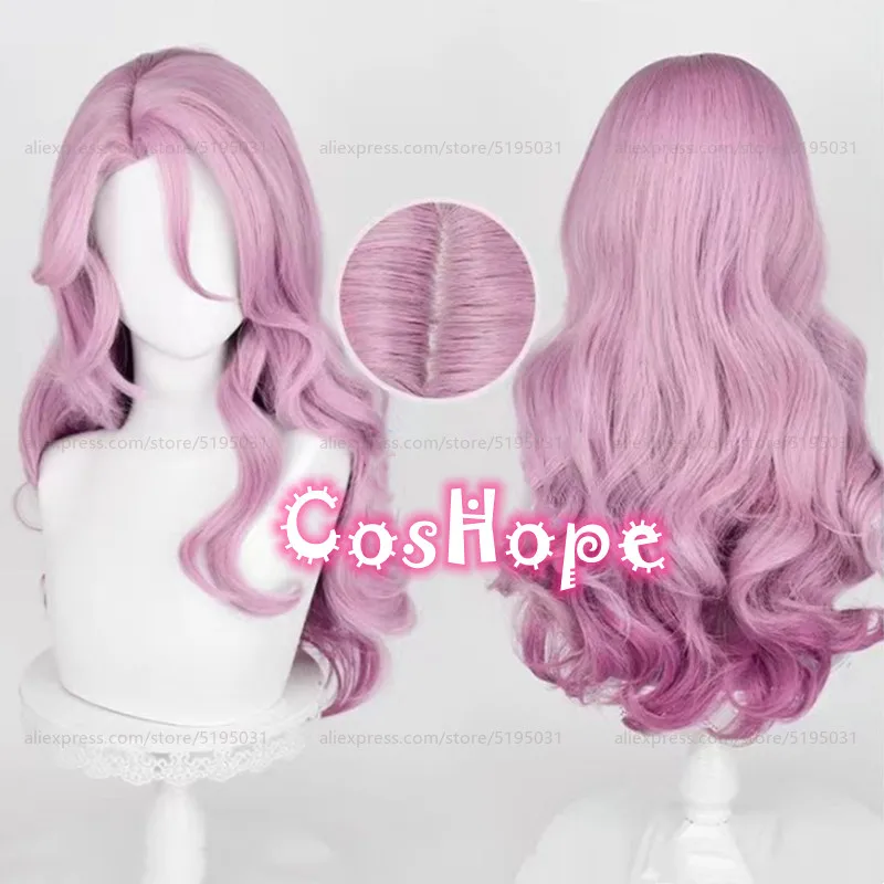 HSR Jade Cosplay Wig 70cm Long Curly Wave Hair Purple Gradient Wig Cosplay Anime Cosplay Wigs Heat Resistant Synthetic Wigs