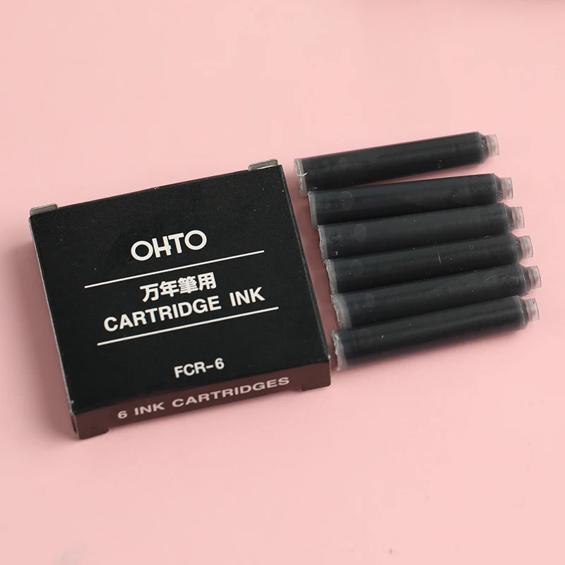 2 Boxes - Ohto FCR-6 Fountain Pen Refill Cartridge - Black or Blueblack To Choose ,Total 12 Cartridges