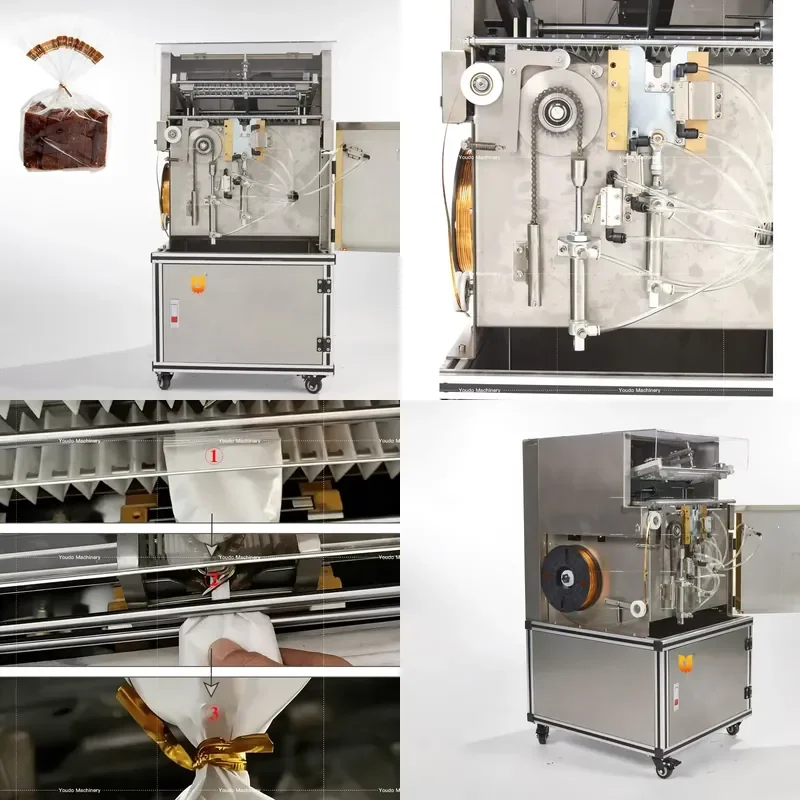 Stainless Steel Pedal Bag Tying Machine Semi-auto Tying Machine Twist Tie Machine for Food Processing Factory Bakery
