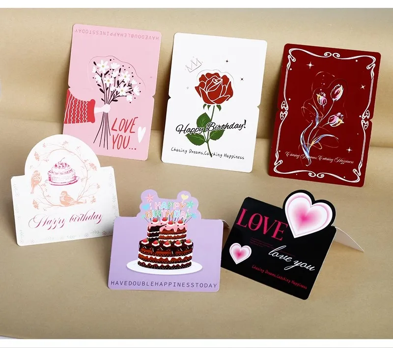 Blessing Card 3D  three -dimensional Folding Birthday Card Six styles Romantic expression of love Handwritten blessing