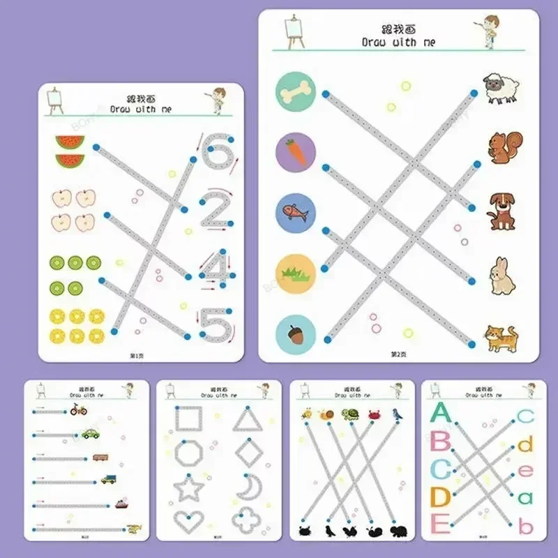 Training Book Reusable Magical Tracing Workbook Control Magic Practice Copybook Children Montessori Drawing Education Books