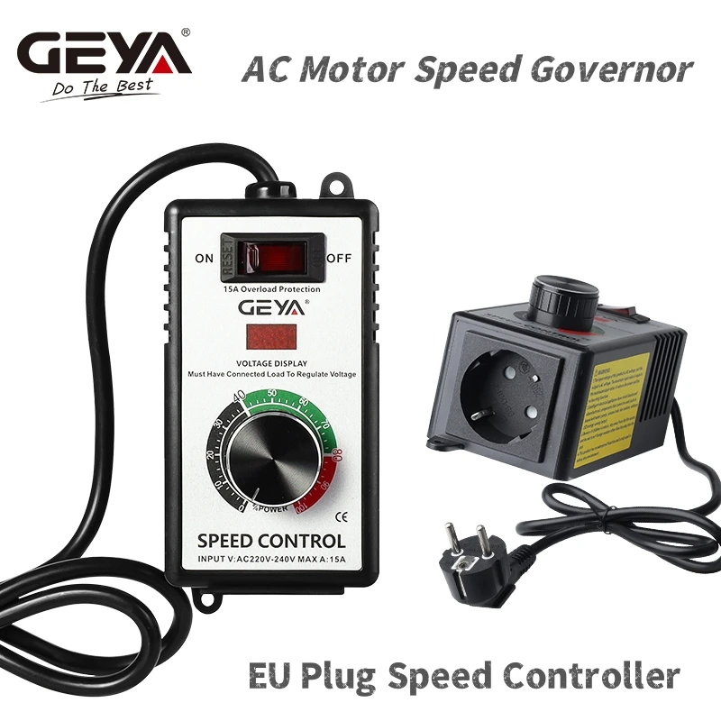 Interrupteur de contrôle de vitesse progressif GEYA pour meuleuse d'angle, perceuse à main, polisseuse électrique et outils, prise EU 220V, 15A max.