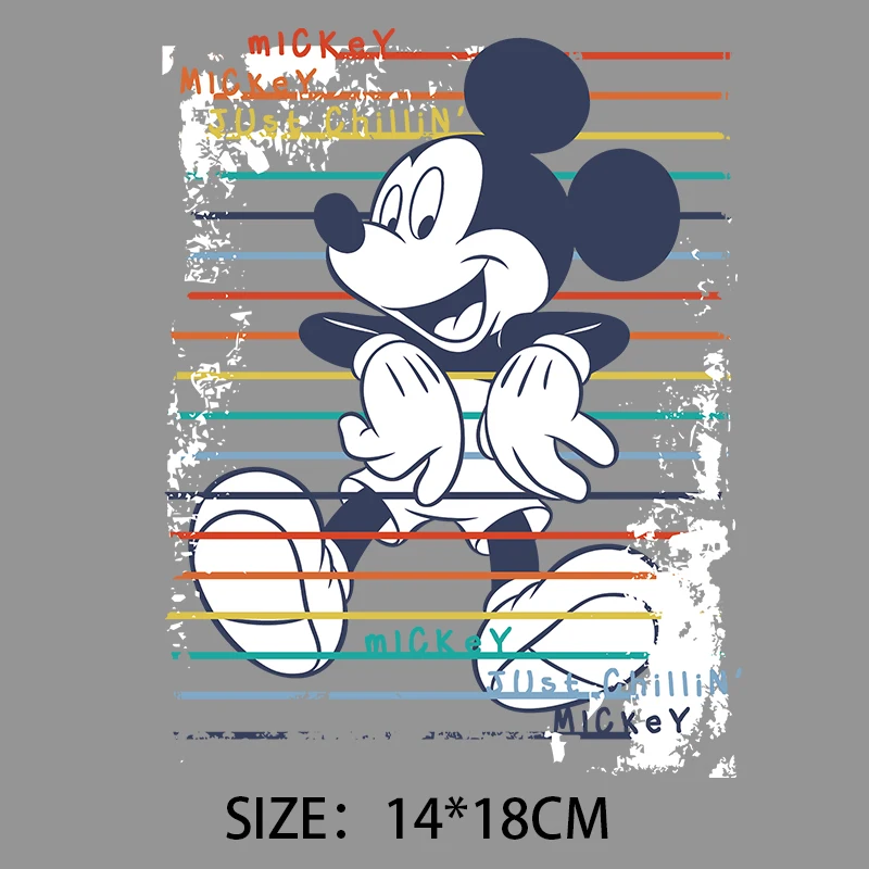 Disney Mickey Minnie Patches for Clothing on Kids Girls Clothes DIY Hoodies Thermal Transfer Printing DIY Custom Stickers Decor