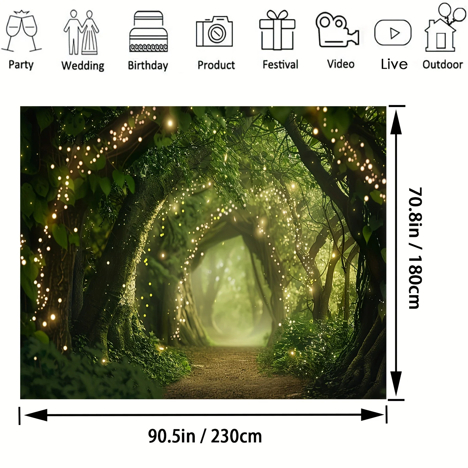 Forest Fairy Wonderland Forest Background, Wedding Party Birthday Party Banner, Cake Smashing Scene Decoration