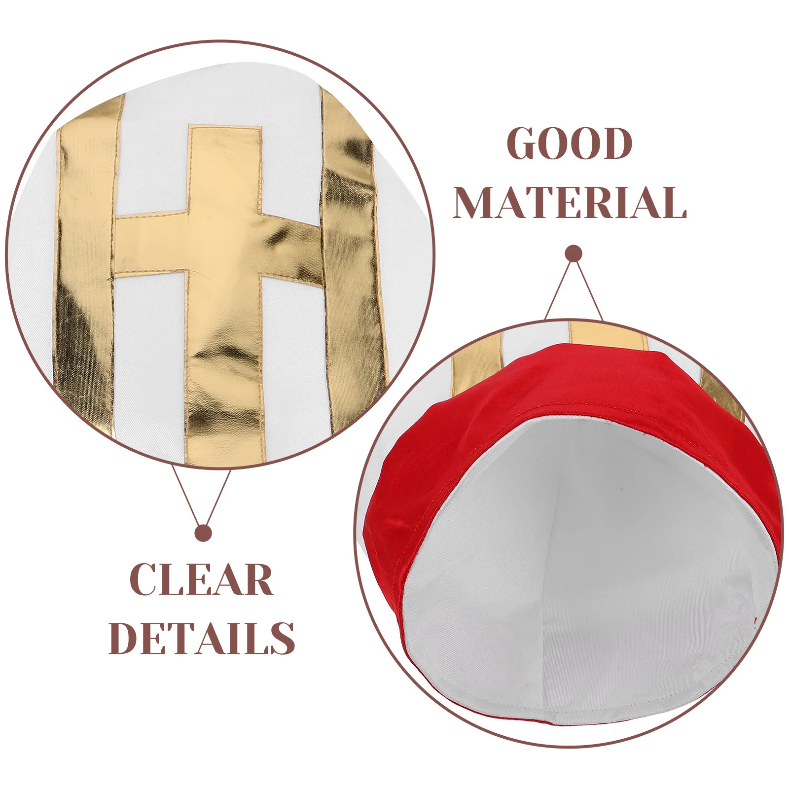 قبعة زي البابا خفيفة الوزن ومريحة مناسبة للأطفال في كنيسة الهالوين، إكسسوار غطاء الرأس الديني، زي تنكري