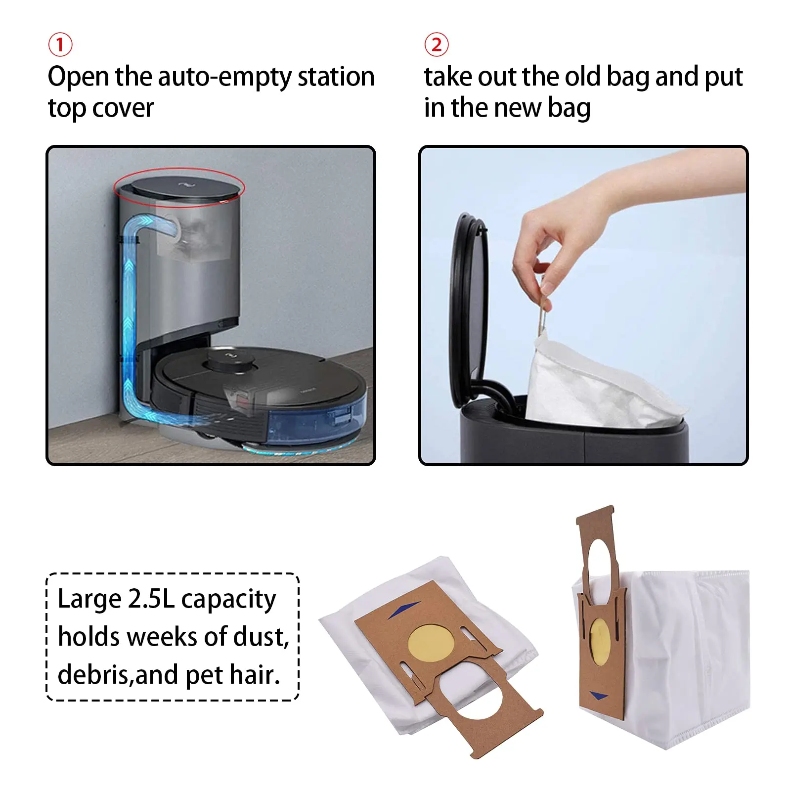 Staubbeutel für Ecovacs DEEBOT T9 AIVI OZMO T8 AIVI T8 Max T8 Serie N8 Pro Plus N8 Pro Zubehör Roboterstaubsauger Ersatzteile – Detail 2