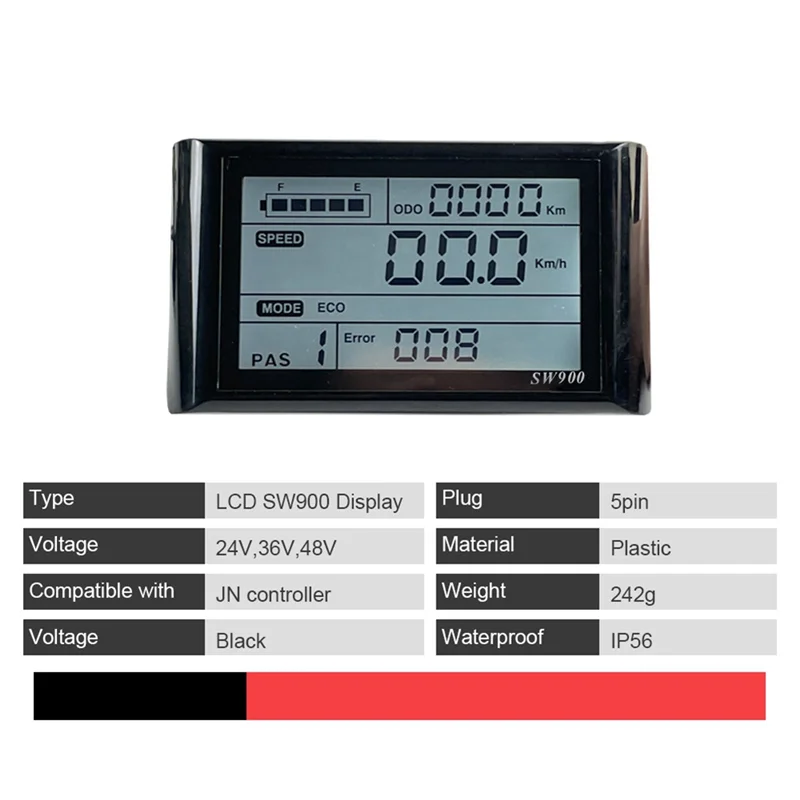 เครื่องควบคุมจักรยานไฟฟ้าแบบ3โหมดพร้อมหน้าจอ SW900สำหรับอะไหล่แต่งมอเตอร์จักรยาน750W1000W 36V 48V 30A