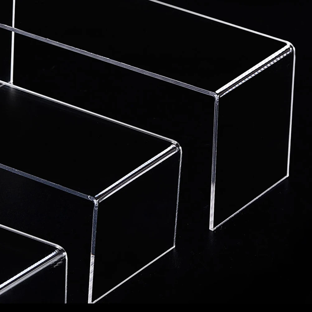 3Pcs Shoe Display Stand Acrylic Clear Risers U Shape Storage Rack for Cosmetics Jewelry Organizer Makeup Display