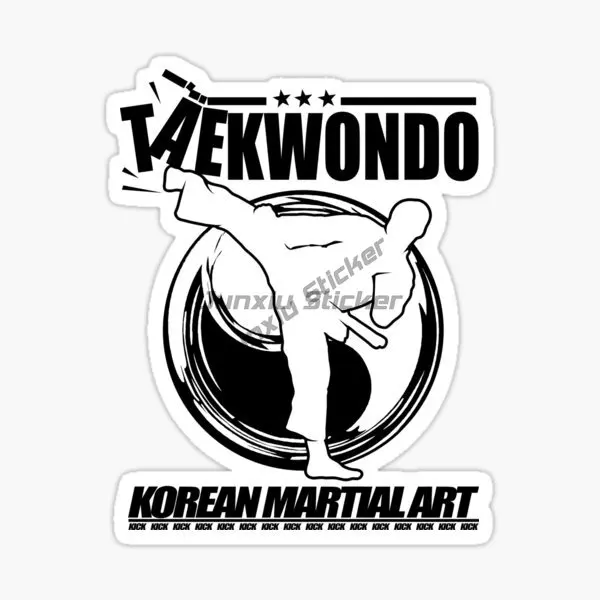 

Taekwondo Combat Kicking Creative PVC Car Stickers Accessories Bicycle Motorcycle Helmet Window Wall Decal