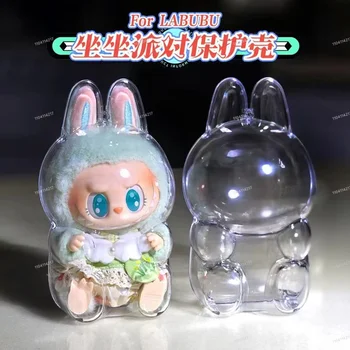 Canavar şeffaf koruyucu kapak Labubu 2 toz torbası kolye bebek aksesuarları vinil bebek saklama kutusu