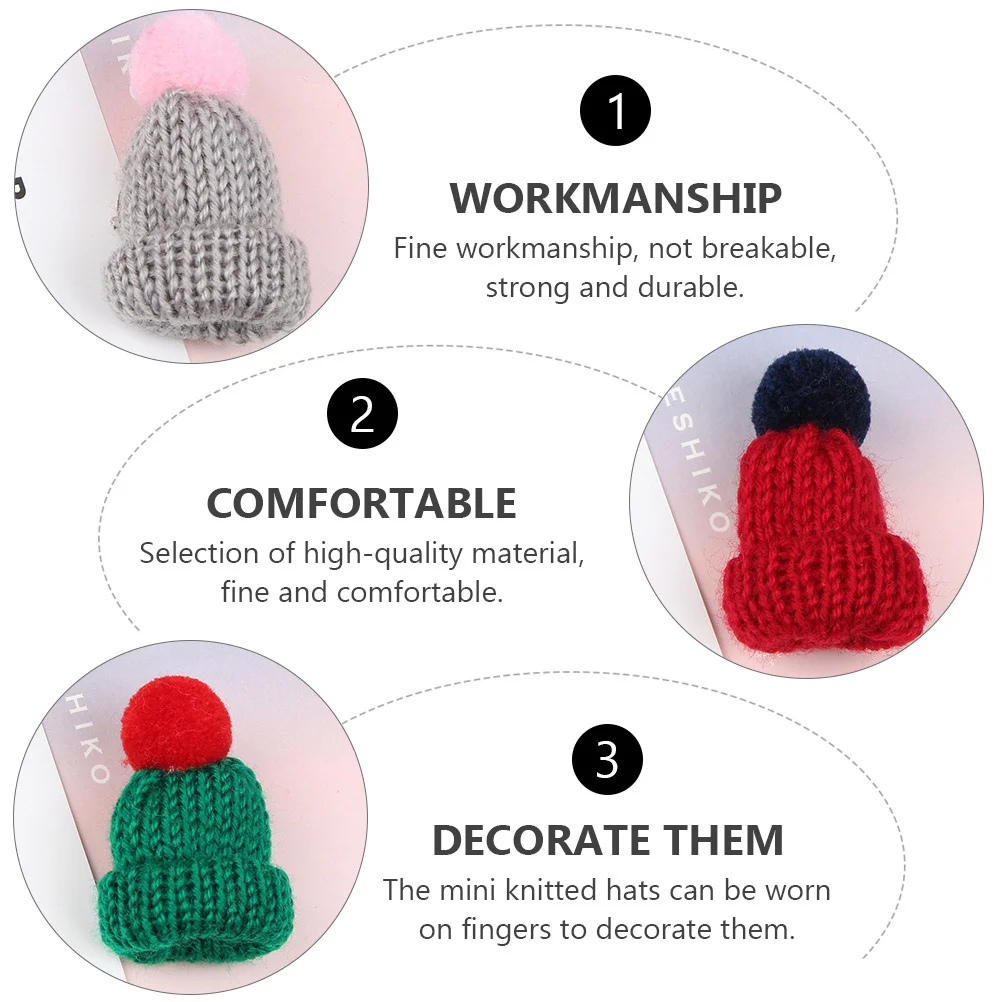 

Children Toy Mini Hats Brooch Accessory Winter for Kids Finger Jewelry Decor Baby Clothes Accessories