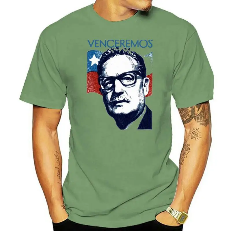 Salvador Allende Chile Venceremos Socialism Guevara Mens Tshirt Japanese Streetwear Tshirts Designer T Shirt 100% Cotton