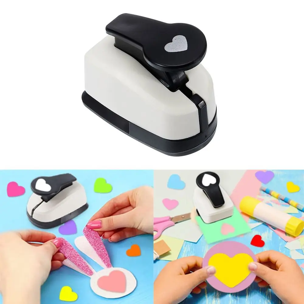 New ABS Plastic Heart Hole Punch 9/16/25mm DIY Paper Cutting Kid Hole Punch Handmade Scrapbooking Paper Shaper Cutter Children