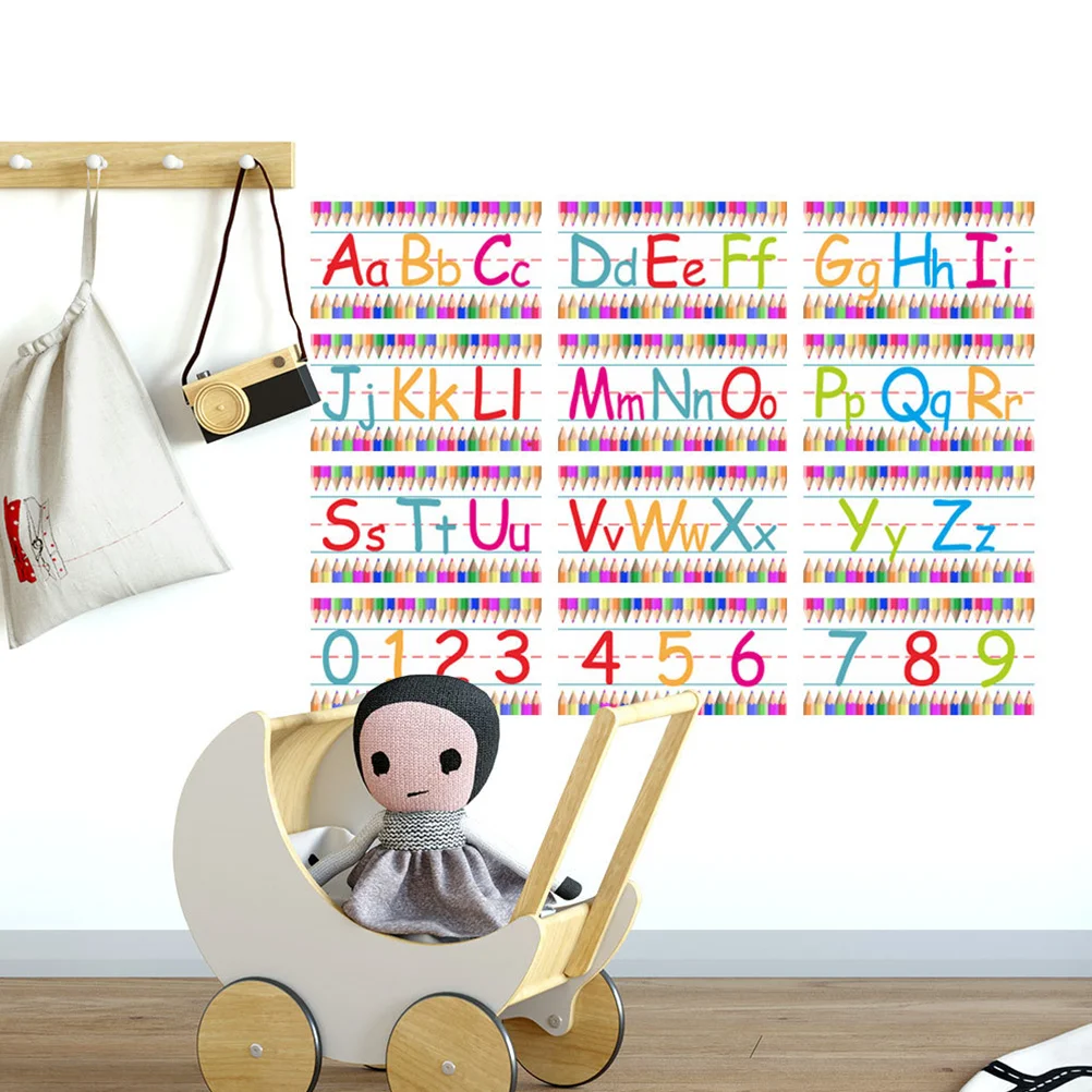 Number Letter Accessory Alphanumeric Wall Sticker Stickers Alphabet Decals Cartoon Design Toddler