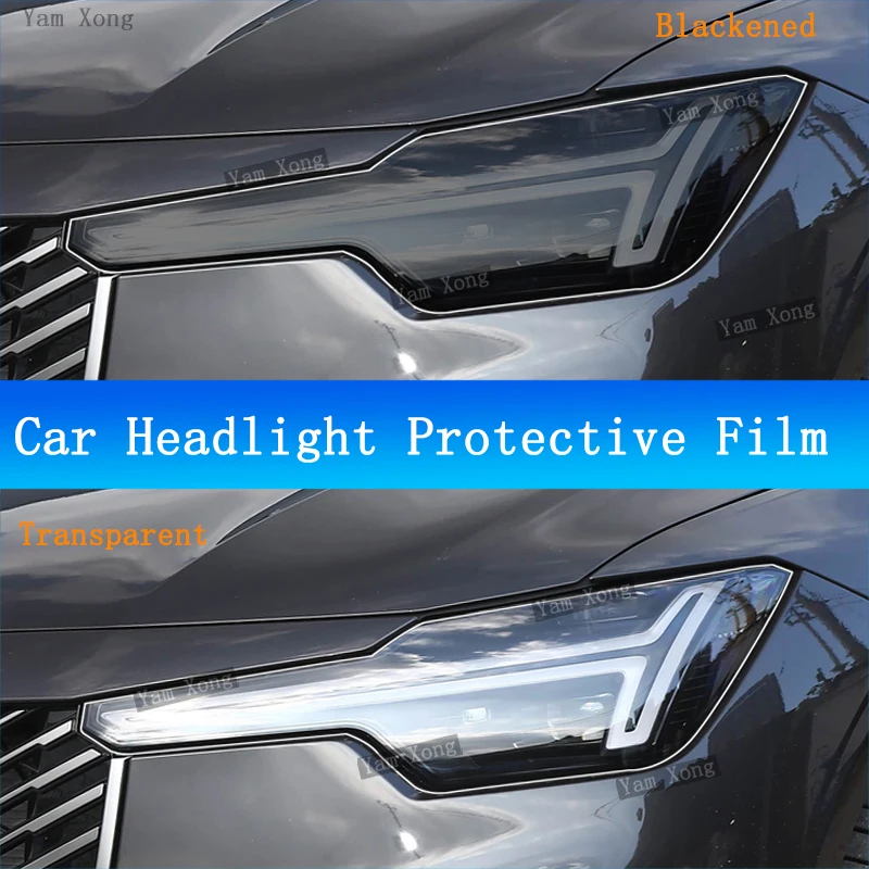 For Kia Optima K5 2016-2019 Car Exterior Crop Film Headlight Transparent Scratch Sticker Front Lamp Light Black Protective Film