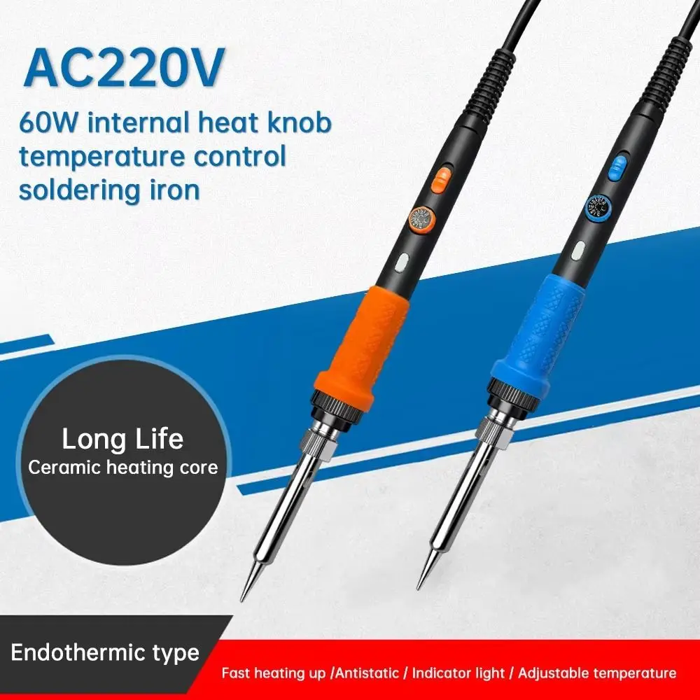 

60W Electric Soldering Iron Constant Temperature Control With Indicator Light Welding Tools Internal Heating