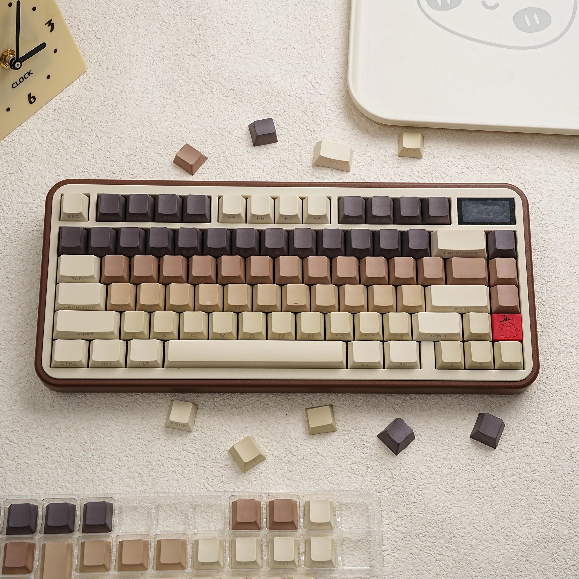 

JCM Coffee Keycap Dye-Sub Side lighting Cherry Profile German/Korean/Spanish/French/Japanese/Arabic/Ru For Mechanical Keyboard