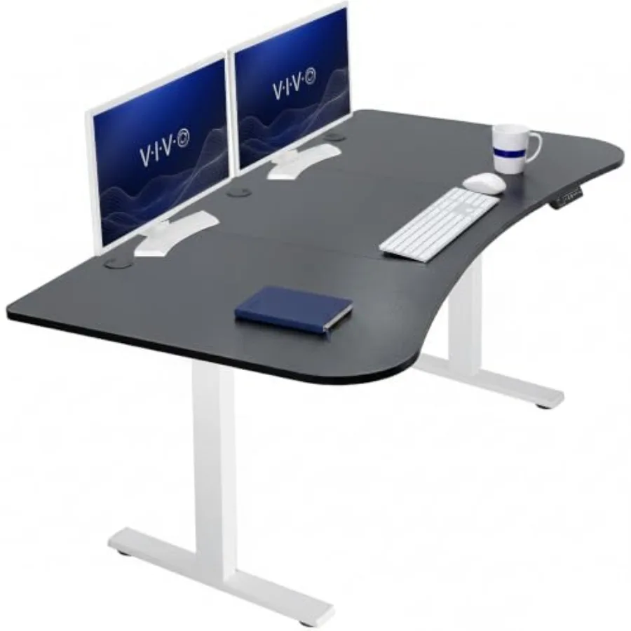 Black Standing Desk for Home Office, Steel Frame with Matte Black Finish, Height-Adjustable Ergonomic Design