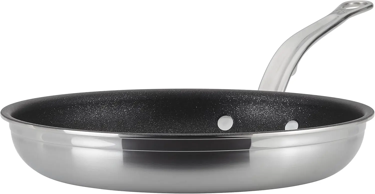 Collection - TITUM 100% Triple Bonded Nonstick Stainless Steel Frying Pan, Induction Cooktop Compatible, Made w