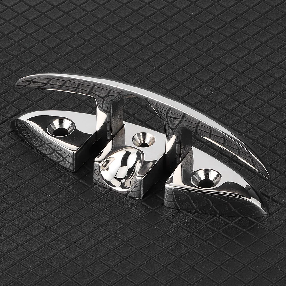 Cleat dek 5in Cleat menarik Cleat 5in lipat atas Cleat 316 baja tahan karat Dok dek perangkat keras aksesoris perahu laut