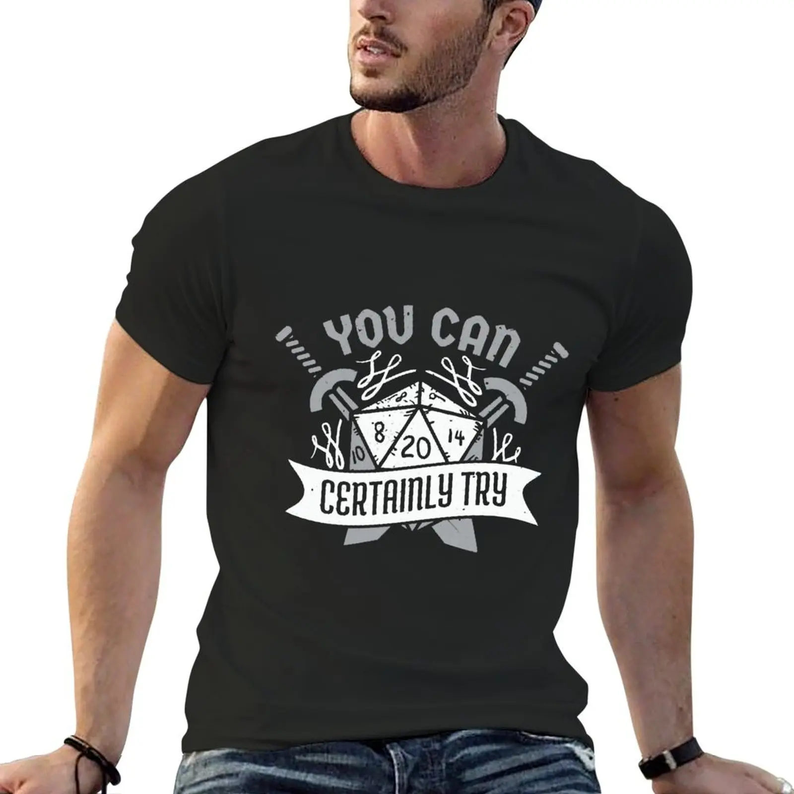 You Can Certainly Try Dungeon Dice Rpg Gamer T-shirt sweat customs design your own oversized t shirts for men