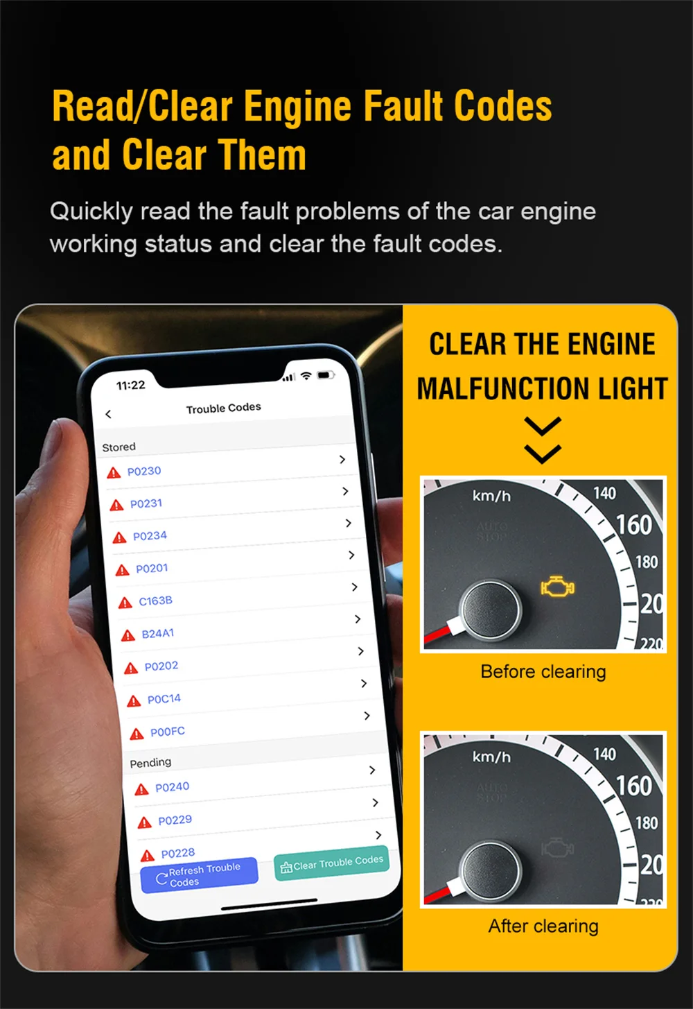 ELM327 V1.5 Nowy V020 Bluetooth 4.0 dla iOS/Android Czytnik kodera samochodowego Błąd silnika OBDII Automatyczne narzędzia diagnostyczne ELM 327